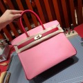 「#4688」Hermes Birkin milkshake pink and red gold buckle epsom leather, hand-sewn wax thread 30cm 「#4688」Hermes Birkin milkshake pink and red gold buckle epsom leather, hand-sewn wax thread 30cm