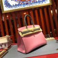 「#4689」Hermes Birkin milkshake pink iron grey gold buckle epsom leather, hand-sewn wax thread 30cm