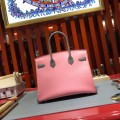 「#4689」Hermes Birkin milkshake pink iron grey gold buckle epsom leather, hand-sewn wax thread 30cm