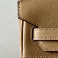 「#4692」Hermes Birkin 4B biscuit color/silver buckle swift leather and canvas, hand-sewn wax thread 25cm