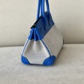 「#4694」Hermes Birkin71 French blue/silver buckle Swift leather and canvas, hand-sewn wax thread 25cm 「#4694」Hermes Birkin71 French blue/silver buckle Swift leather and canvas, hand-sewn wax thread 25cm
