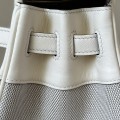 「#4695」Hermes Birkin71CC10 Milkshake White/Silver Buckle Swift Leather and Canvas, Hand-sewn Wax Thread 25cm
