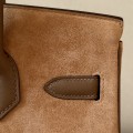 「#4698」 Hermès Birkin Bag Chestnut/Biscuit/Gold Buckle Swift Leather and Suede, Hand-Stitched Wax Thread 25cm
