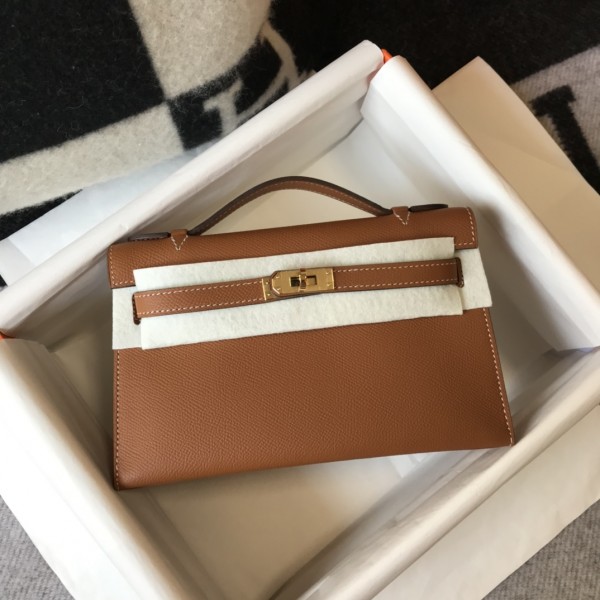 「#4087」 Hermes Golden Brown Mini Kelly Bag No. 1 Gold Buckle 22*14*7cm 「#4087」 Hermes Golden Brown Mini Kelly Bag No. 1 Gold Buckle 22*14*7cm