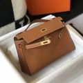 「#4087」 Hermes Golden Brown Mini Kelly Bag No. 1 Gold Buckle 22*14*7cm 「#4087」 Hermes Golden Brown Mini Kelly Bag No. 1 Gold Buckle 22*14*7cm