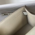 「#4088」 Hermès Milkshake White Mini Kelly Bag No. 1 Gold Buckle 22*14*7cm