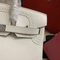 「#4706」 Hermès Birkin Bag Top Grade Lace Leather 30cm Silver Buckle