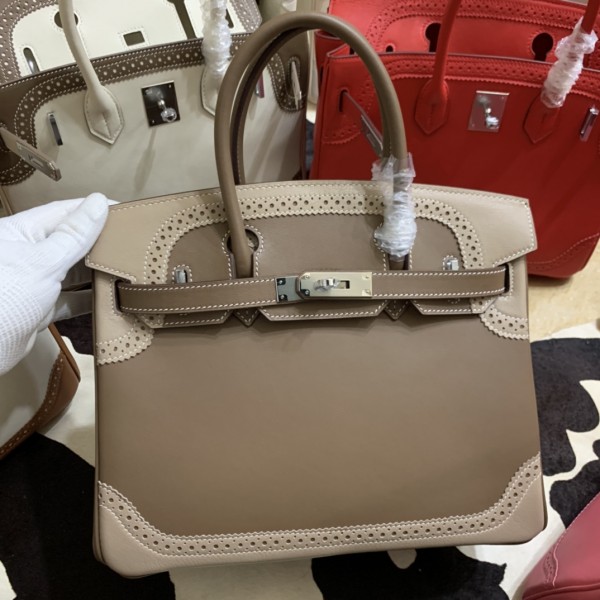 「#4708」 Hermès Birkin Bag Top Grade Lace Leather 30cm Silver Buckle 「#4708」 Hermès Birkin Bag Top Grade Lace Leather 30cm Silver Buckle