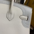 「#4709」 Hermès Birkin Bag Top Grade Lace Leather 30cm Silver Buckle