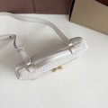 「#7055」Loro pian Extra Pocket L19 gold buckle -FAI8393 - 19x6.5x11cm - Tender white，embroidery thread