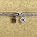 「#7060」Loro pian Extra Pocket L19 silver buckle -FAI8393 - 19x6.5x11cm - butter color