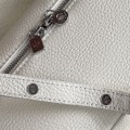 「#7063」Loro pian Extra Pocket L19 silver buckle -FAI8393 - 19x6.5x11cm - Tender white