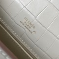 「#4094」 Hermès Evening Bag Ivory Crocodile Leather Mini Kelly Bag No. 1 Gold Buckle 22*14*7cm