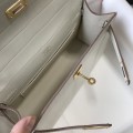 「#4094」 Hermès Evening Bag Ivory Crocodile Leather Mini Kelly Bag No. 1 Gold Buckle 22*14*7cm