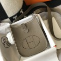 「#4100」 Hermès Elephant Grey Evelyne Bag 17cm