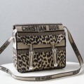 「#2047」dior  Campbag  Leopard   28.5x25x12cm