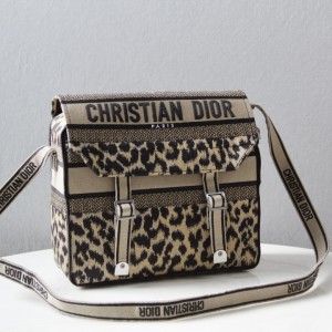 「#2047」dior  Campbag  Leopard   28.5x25x12cm