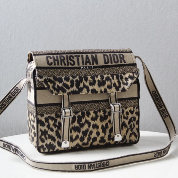 「#2047」dior  Campbag  Leopard   28.5x25x12cm
