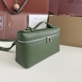「#7064」Loro pian Extra Pocket L19 silver buckle -FAI8393 - 19x6.5x11cm - lichen green