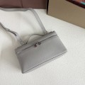 「#7067」Loro pian Extra Pocket L19 silver buckle - FAI8393 - 19x6.5x11cm - pearl gray