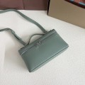 「#7068」Loro pian Extra Pocket L19 silver buckle - FAI8393 - 19x6.5x11cm - Artemisia leaf green