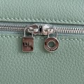 「#7068」Loro pian Extra Pocket L19 silver buckle - FAI8393 - 19x6.5x11cm - Artemisia leaf green