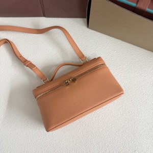 「#7069」Loro pian Extra Pocket L19 gold buckle - FAI8393 - 19x6.5x11cm - cinnamon orange