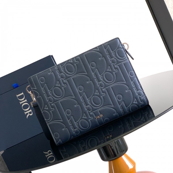 「#2054」 dior  Triangle Clutch  blue   27 x 19 x 6.5 cm