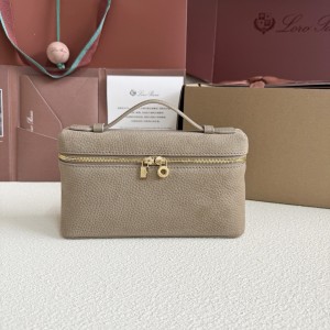 「#7073」Loro pian Extra Pocket L19 gold buckle - FAI8393 - 19x6.5x11cm - taupe