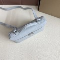 「#7076」Loro pian Extra Pocket L19 silver buckle - FAI8393 - 19x6.5x11cm - light blue