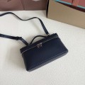 「#7077」Loro pian Extra Pocket L19 silver buckle - FAI8393 - 19x6.5x11cm - midnight blue