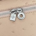 「#7080」Loro pian Extra Pocket L19 silver buckle - FAN1034 - 19x6.5x11cm - pink sand color,Ostrich pattern 「#7080」Loro pian Extra Pocket L19 silver buckle - FAN1034 - 19x6.5x11cm - pink sand color,Ostrich pattern