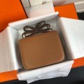 「#4102」Hermès Brown Constance Gold Buckle Bag 19cm