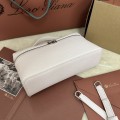 「#7083」Loro pian Extra Pocket L19 silver buckle- FAI8393 - 19x6.5x11cm - Light Peony Powder