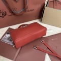 「#7084」Loro pian Extra Pocket L19 silver buckle- FAI8393 - 19x6.5x11cm - Plum red brown