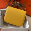 「#4105」 Hermès Yellow Constance Gold Buckle Bag 19cm 「#4105」 Hermès Yellow Constance Gold Buckle Bag 19cm