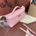 「#7089」Loro pian Extra Pocket L19 gold buckle - FAN1034 - 19x6.5x11cm - Sakura powder，Ostrich skin
