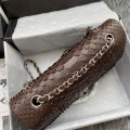 「#10029」Chanel South African python leather custom model with full deerskin lining 01112 25.5*7*16CM