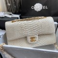 「#10031」Chanel South African python leather custom model with full deerskin lining 01112 25.5*7*16CM