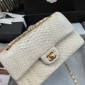 「#10031」Chanel South African python leather custom model with full deerskin lining 01112 25.5*7*16CM