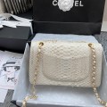 「#10031」Chanel South African python leather custom model with full deerskin lining 01112 25.5*7*16CM
