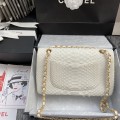 「#10033」Chanel South African python leather custom model with full deerskin lining 01112 25.5*7*16CM