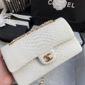 「#10033」Chanel South African python leather custom model with full deerskin lining 01112 25.5*7*16CM