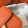 「#4109」 Hermès Orange Constance Gold Buckle Bag 19cm