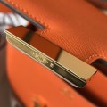 「#4109」 Hermès Orange Constance Gold Buckle Bag 19cm