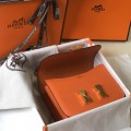 「#4109」 Hermès Orange Constance Gold Buckle Bag 19cm