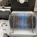 「#10037」Chanel South African python leather custom model with full deerskin lining 01112 25.5*7*16CM