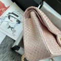 「#10038」Chanel South African python leather custom model with full deerskin lining 01112 25.5*7*16CM