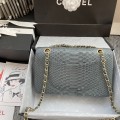 「#10039」Chanel South African python leather custom model with full deerskin lining 01112 25.5*7*16CM