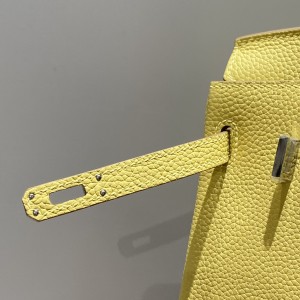 「#4110」Hermès Chicken Yellow Silver Buckle Birkin Bag 25cm